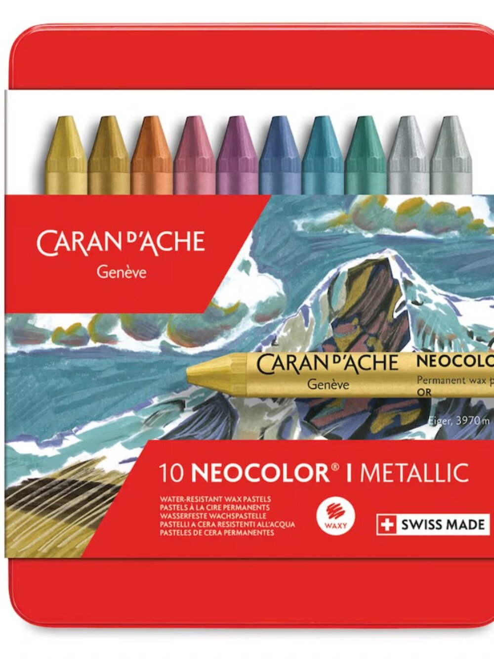 Caran d'Ache Neocolor I Wax Pastels - Metallics, Set of 10